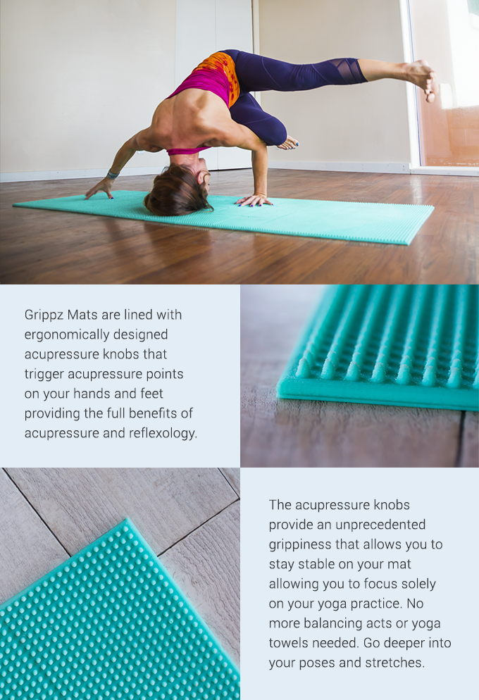 Grippz Mats; World’s First Acupressure Yoga Mat: Purchase Now